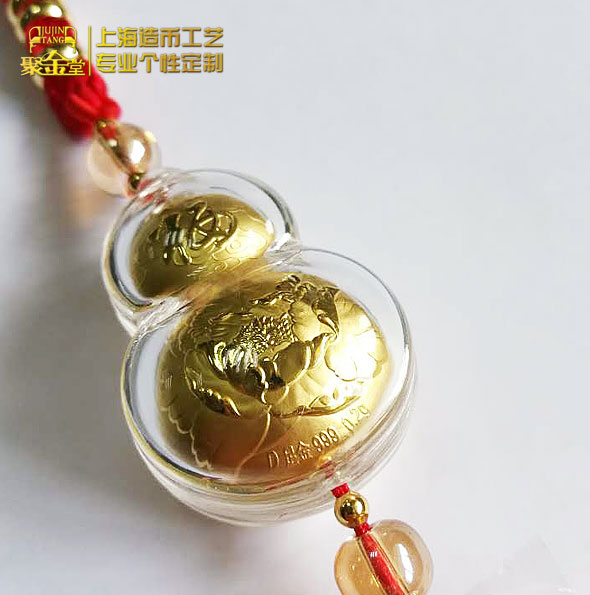純金立體葫蘆（福祿）掛件定制_定制純金掛件