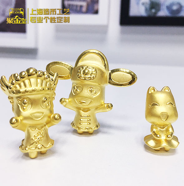 杭州十九樓3d硬金公司公仔定制_立體純金立體擺件定做 定制純金 3D硬銀