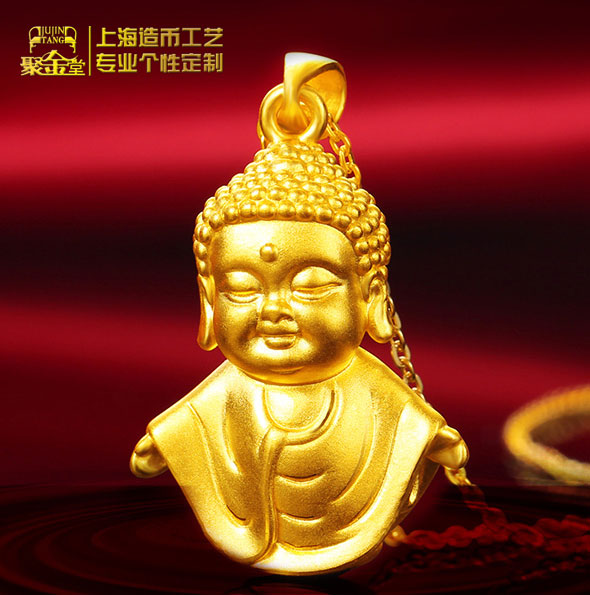 Q版釋迦硬金掛件定制_定制純金擺件 定做純金掛件