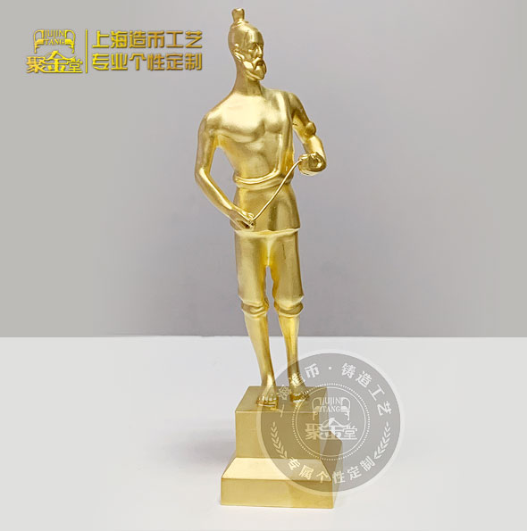 魯班獎定制純銀澆鑄鍍真金獎杯