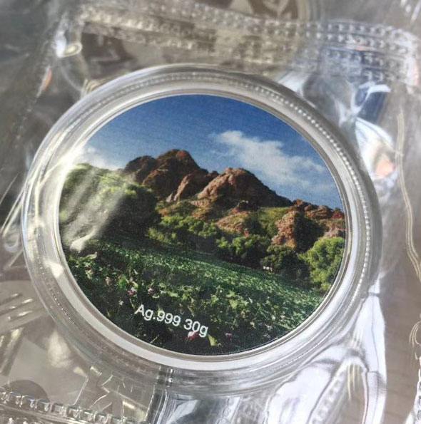 紅山環境保護定制純銀彩色紀念章_銀章定制 制作紀念章 銀章制作 制作紀念銀