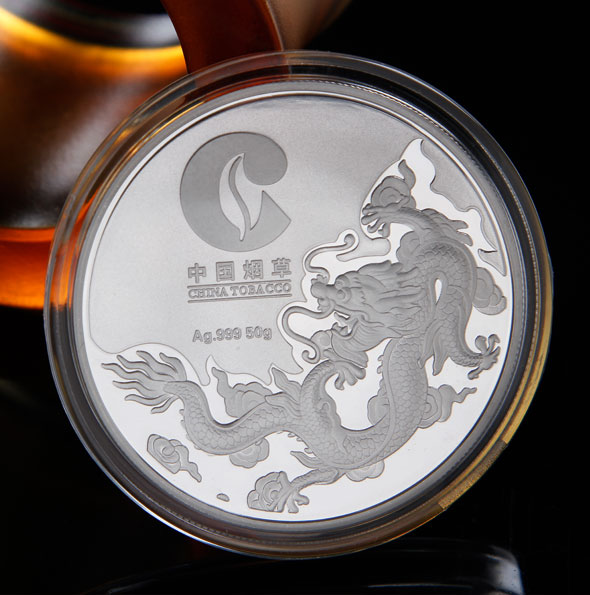 宜春市煙草專賣新大樓喬遷定制銀章 周年慶定做 新三板上市紀念章定制